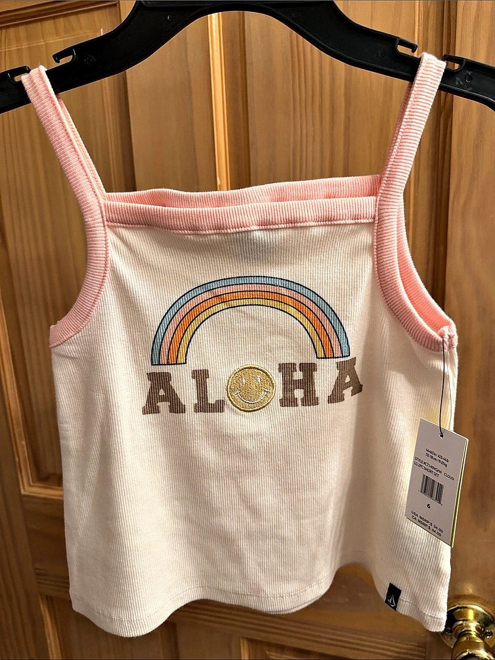 Alo Yoga Rainbow Tank Top NWT in White & Pink
